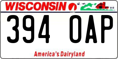 WI license plate 394OAP