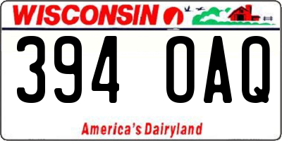 WI license plate 394OAQ