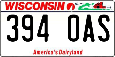 WI license plate 394OAS