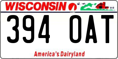 WI license plate 394OAT