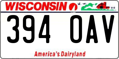 WI license plate 394OAV