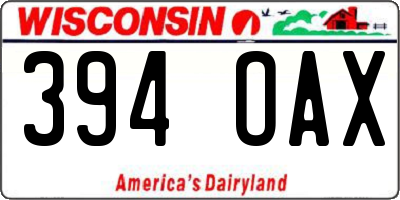 WI license plate 394OAX