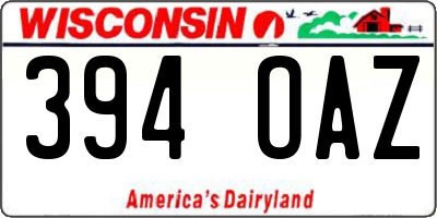 WI license plate 394OAZ