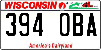 WI license plate 394OBA