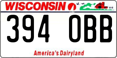 WI license plate 394OBB