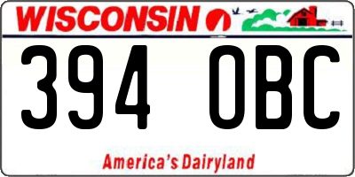 WI license plate 394OBC