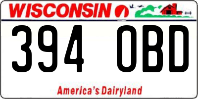 WI license plate 394OBD
