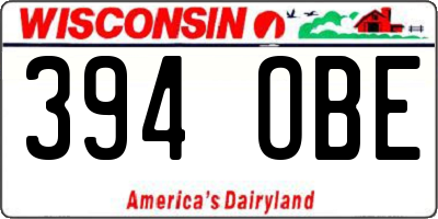 WI license plate 394OBE