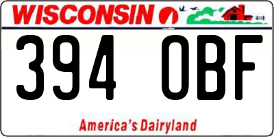 WI license plate 394OBF