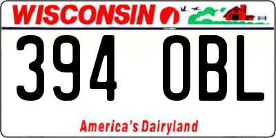 WI license plate 394OBL