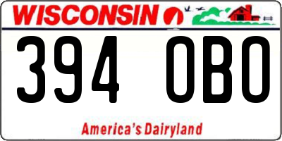 WI license plate 394OBO