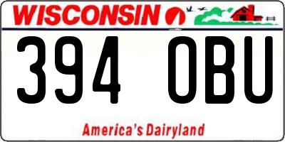 WI license plate 394OBU