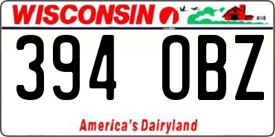WI license plate 394OBZ