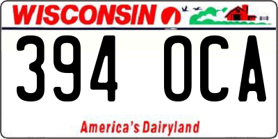 WI license plate 394OCA