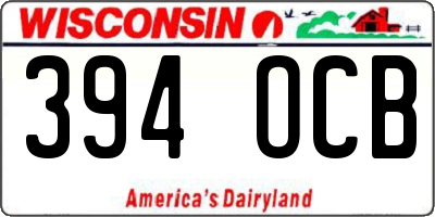 WI license plate 394OCB