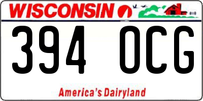 WI license plate 394OCG