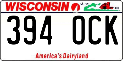 WI license plate 394OCK