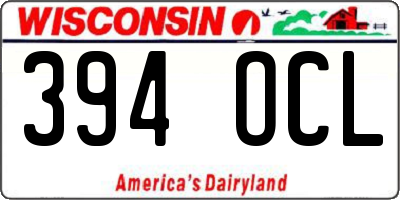 WI license plate 394OCL