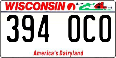 WI license plate 394OCO