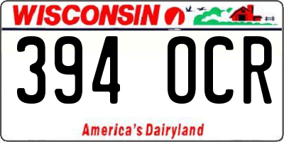 WI license plate 394OCR