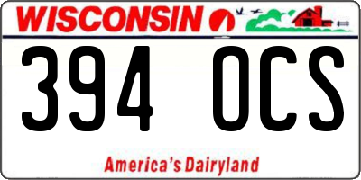 WI license plate 394OCS