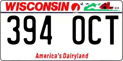 WI license plate 394OCT
