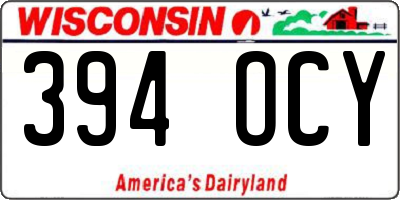 WI license plate 394OCY