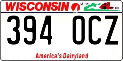 WI license plate 394OCZ