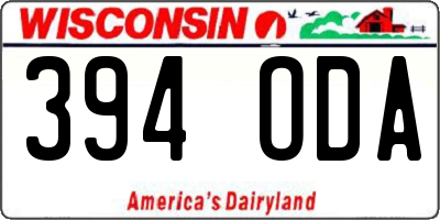 WI license plate 394ODA