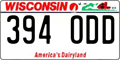 WI license plate 394ODD