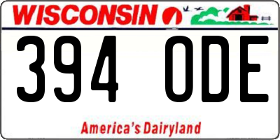 WI license plate 394ODE
