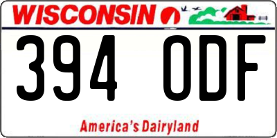WI license plate 394ODF