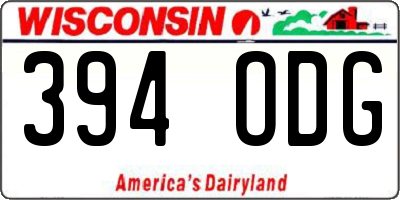 WI license plate 394ODG