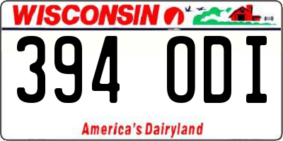 WI license plate 394ODI