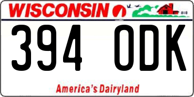 WI license plate 394ODK
