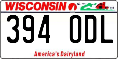 WI license plate 394ODL