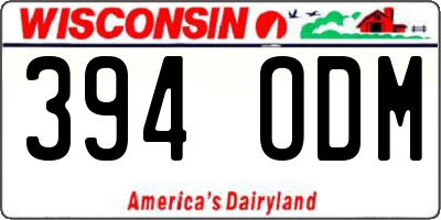 WI license plate 394ODM