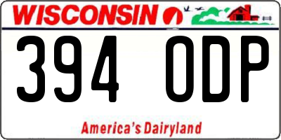 WI license plate 394ODP
