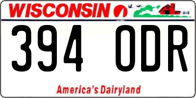 WI license plate 394ODR