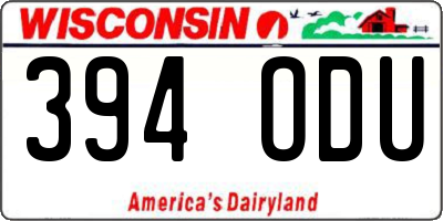 WI license plate 394ODU
