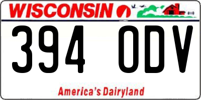 WI license plate 394ODV