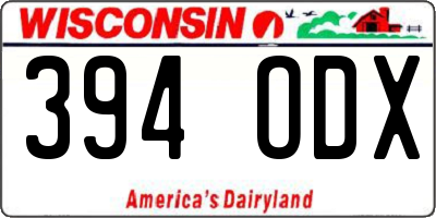 WI license plate 394ODX