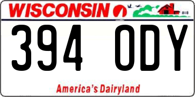 WI license plate 394ODY
