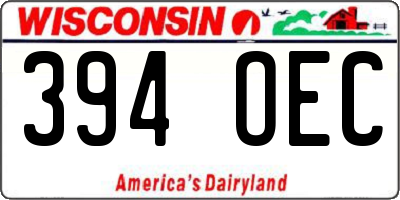 WI license plate 394OEC