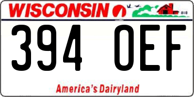 WI license plate 394OEF