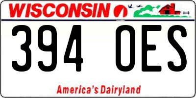 WI license plate 394OES