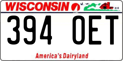 WI license plate 394OET