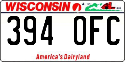 WI license plate 394OFC