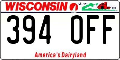 WI license plate 394OFF