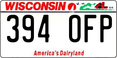 WI license plate 394OFP